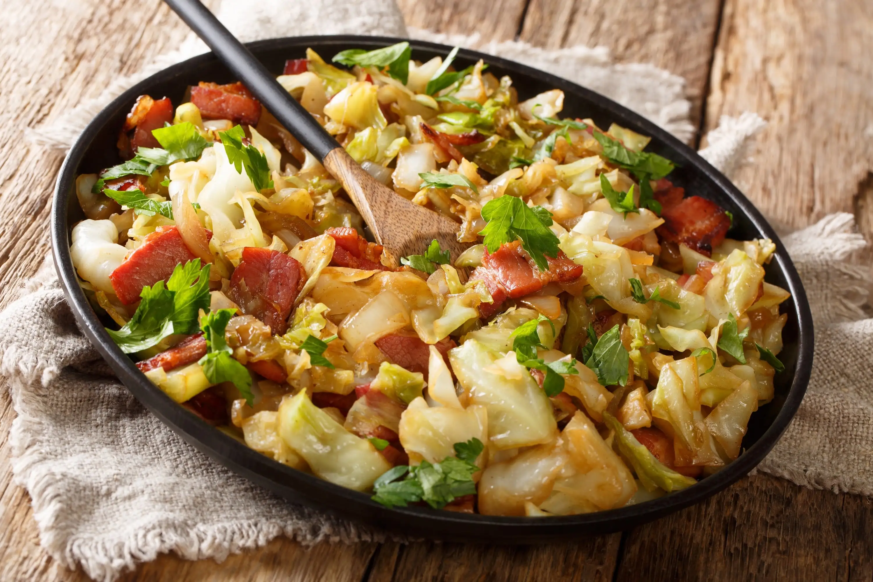 Cavolo fritto con bacon