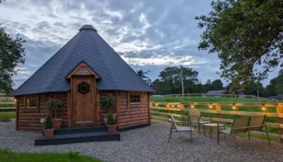 Apple blossom glamping