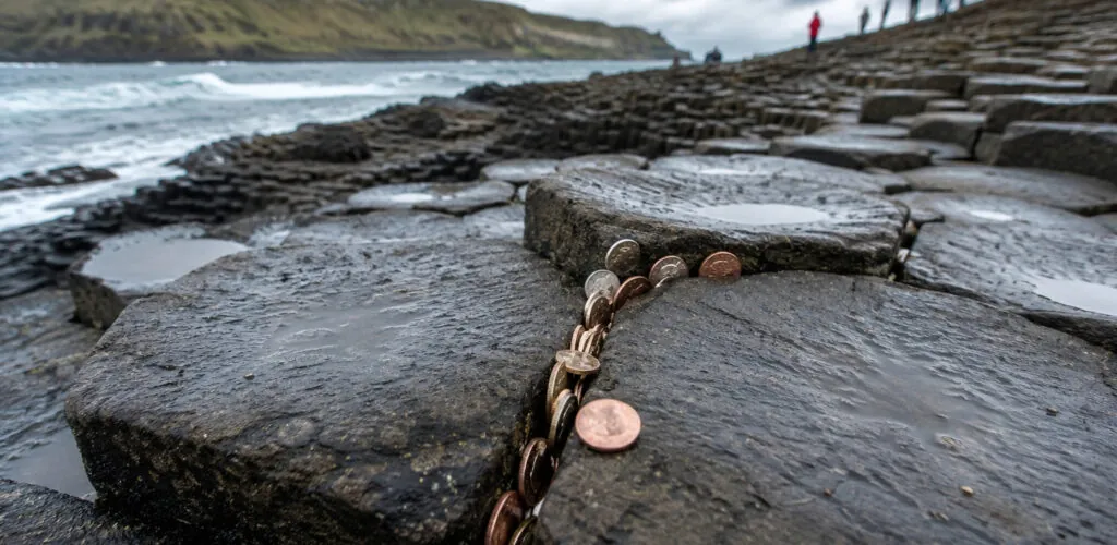Irlanda del Nord: i turisti hanno disseminato oltre 10.000 monete nella Giant’s Causeway