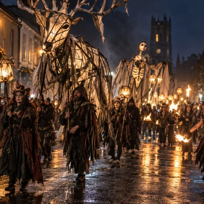 Procession de feu et d’ombres pendant le Dead of Night Festival à Longford -Go-to-Ireland.com